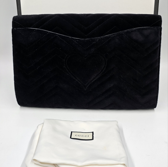 Gucci Marmont Large Velvet Clutch - Picture 7 of 14
